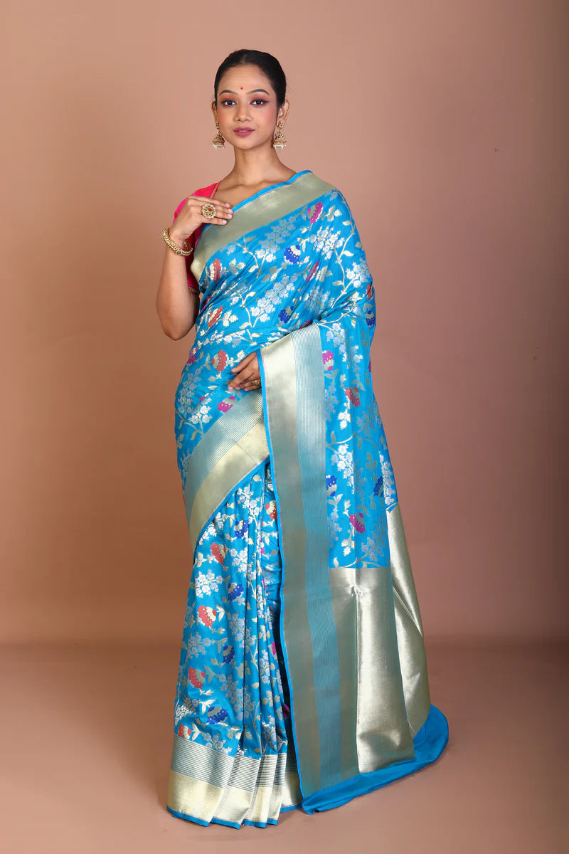 Blue Blended Uppada Saree - Keya Seth Exclusive