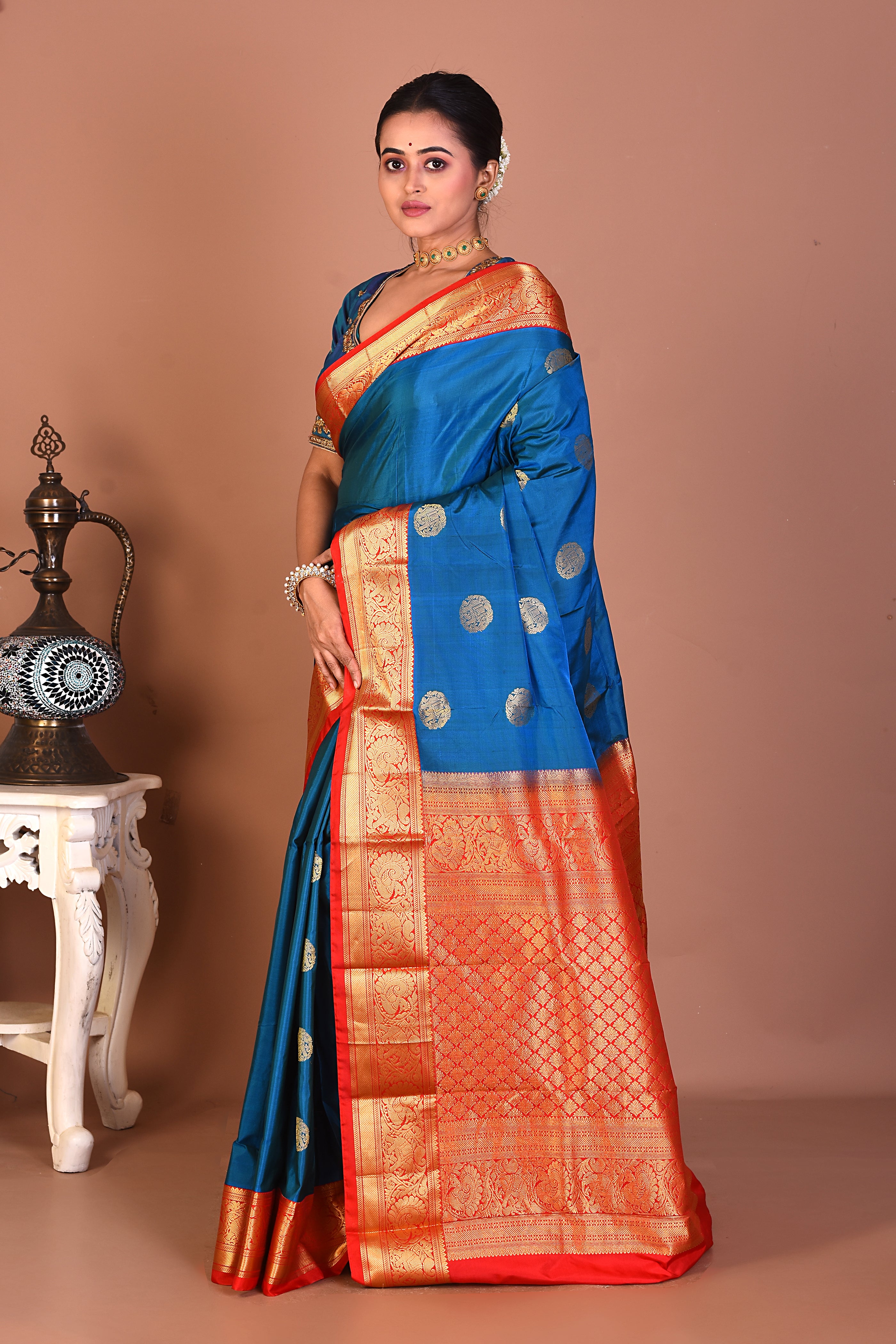Blue Pure Kanjivaram Silk Saree - Keya Seth Exclusive