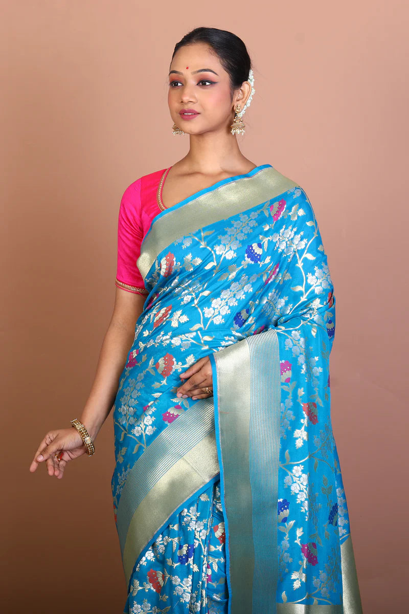 Blue Blended Uppada Saree - Keya Seth Exclusive