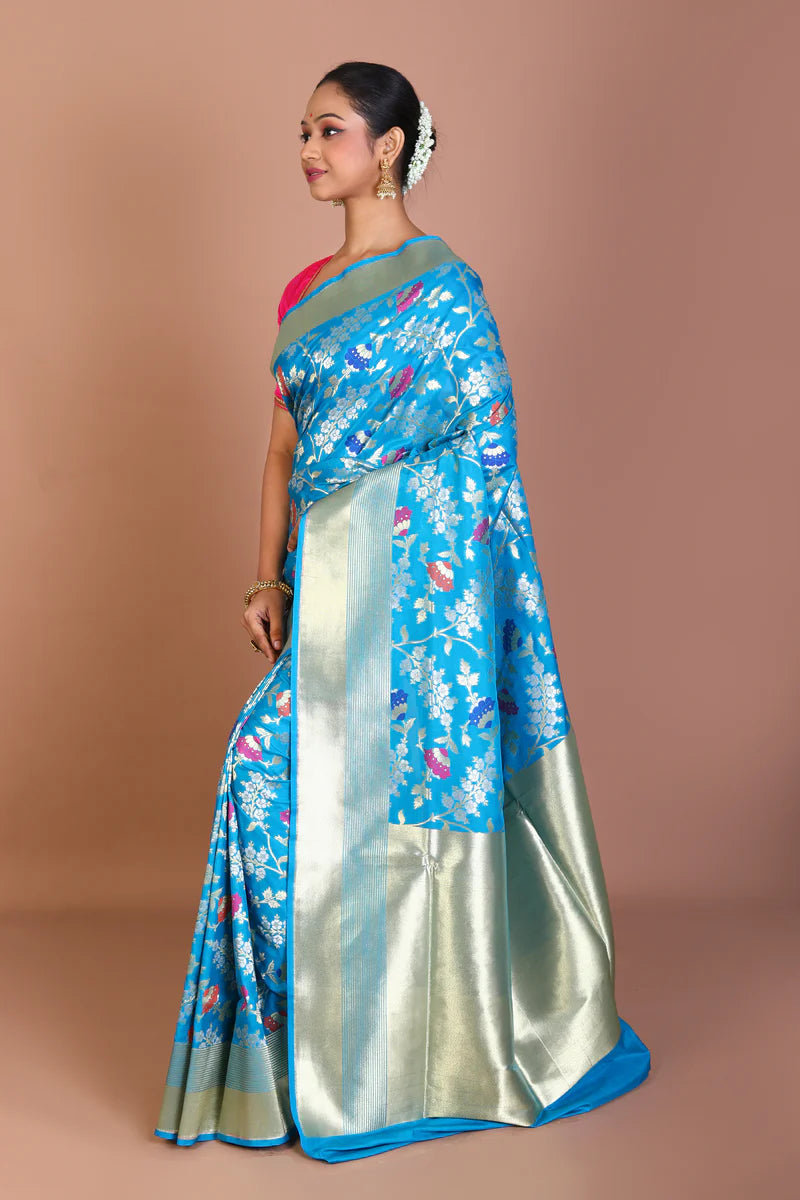 Blue Blended Uppada Saree - Keya Seth Exclusive