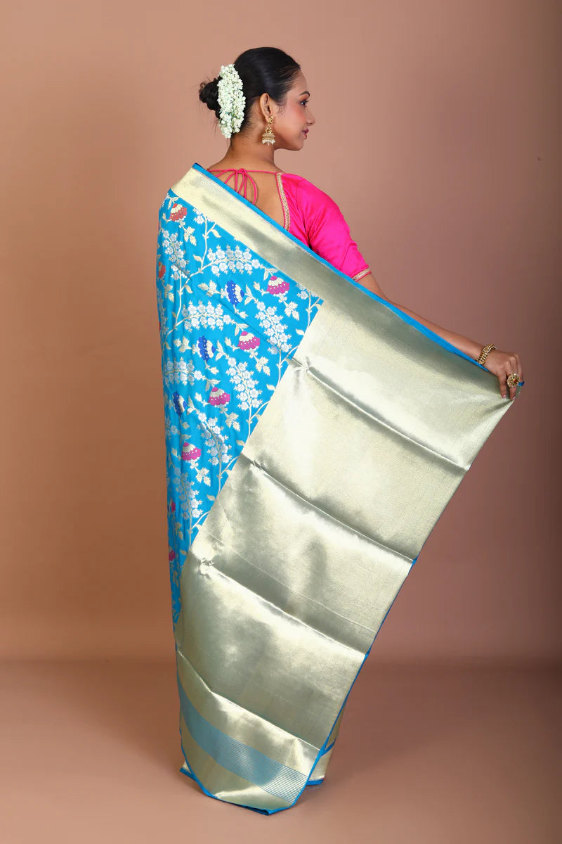 Blue Blended Uppada Saree - Keya Seth Exclusive