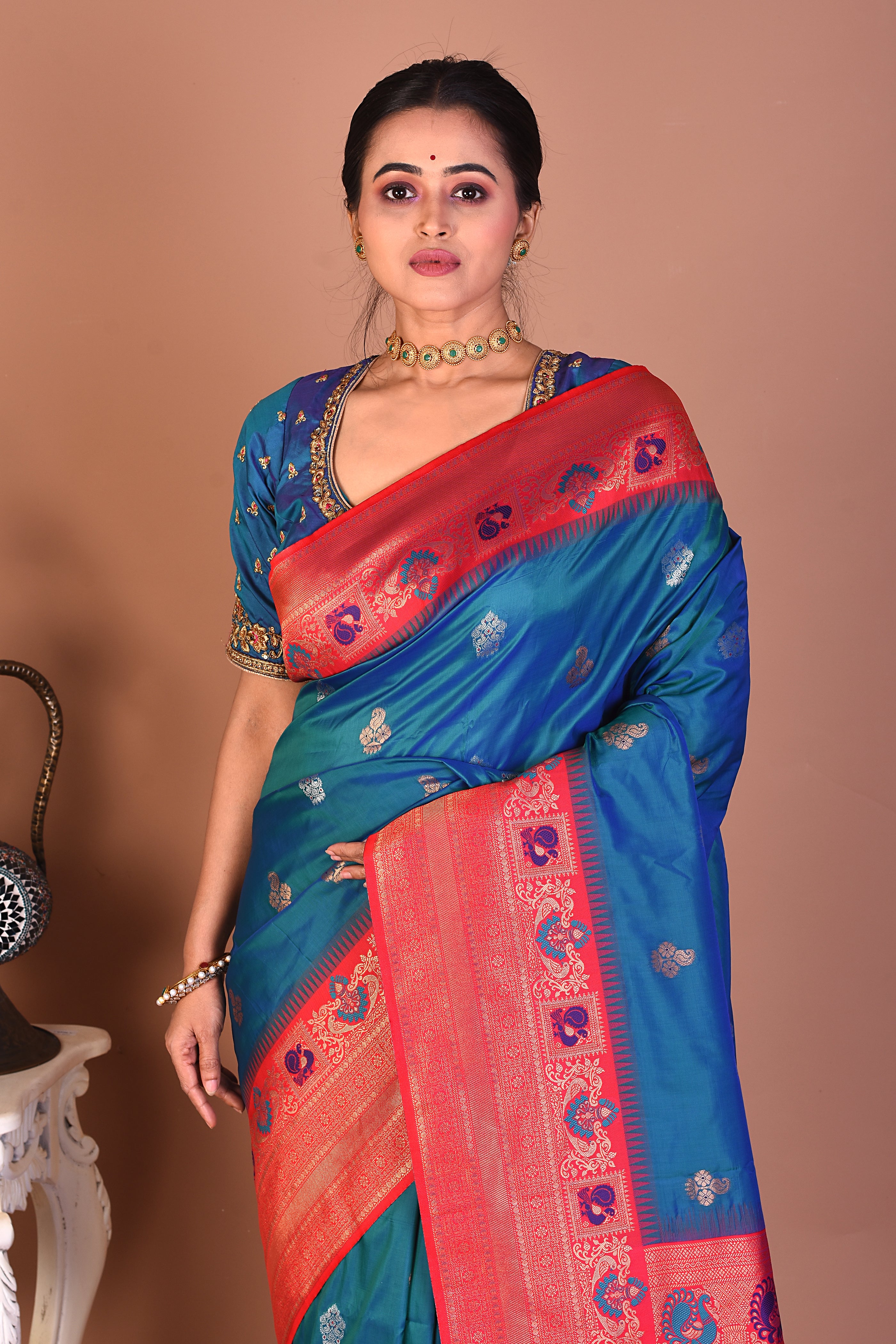 Blue Blended Tissue Saree - Keya Seth Exclusive