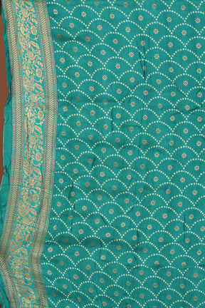 Sea Green Blended Printed Silk Saree - Keya Seth Exclusive
