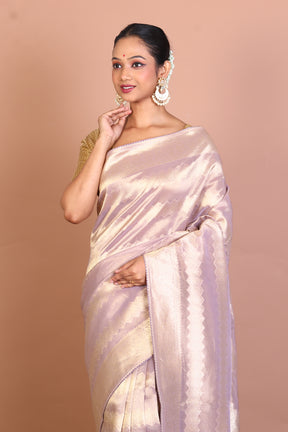 Lavender Crushed Tissue Saree - Keya Seth Exclusive
