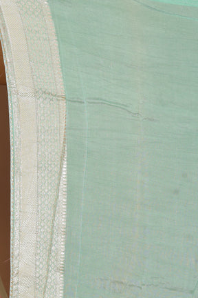 Light Green Blended Khaddi Saree - Keya Seth Exclusive