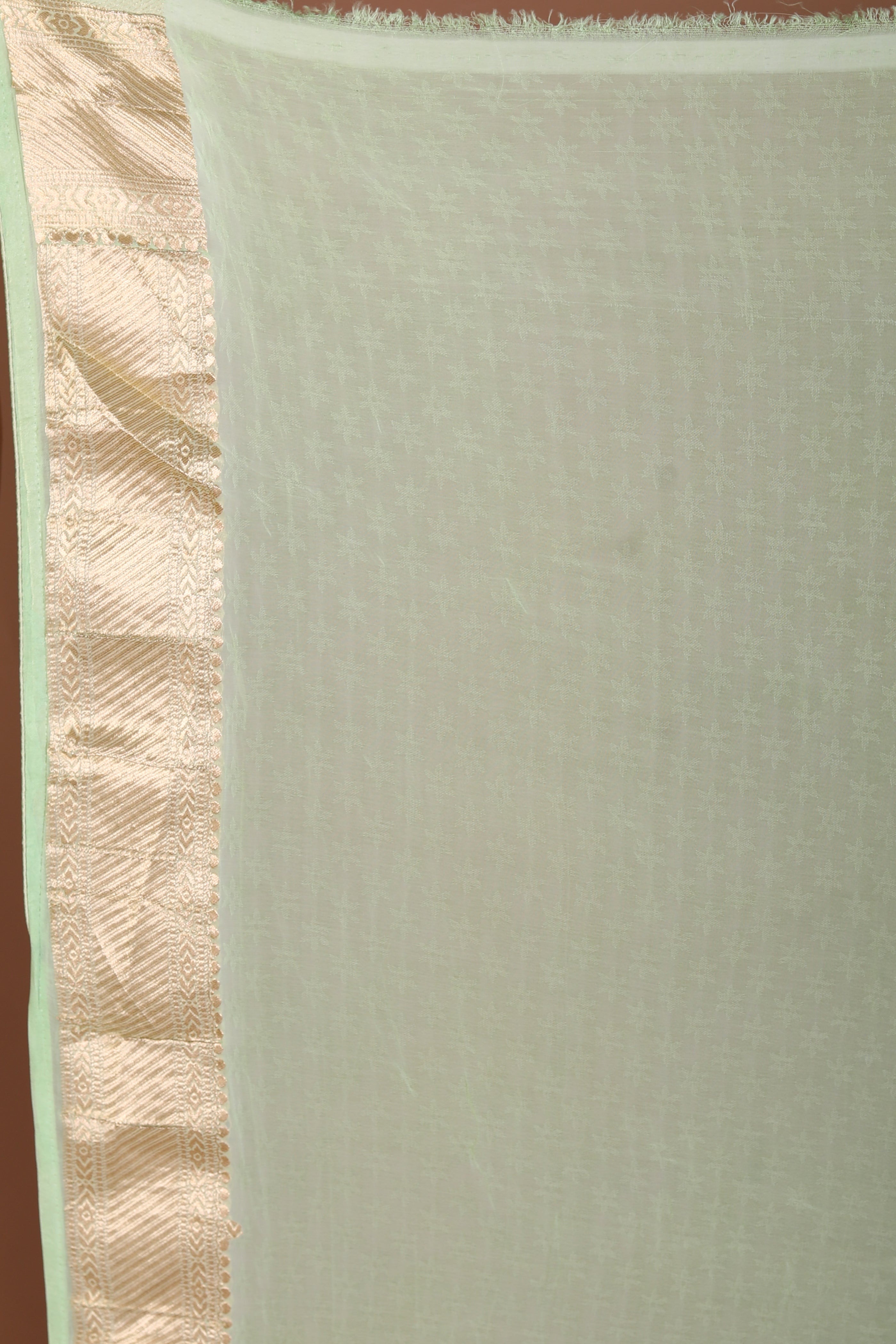 Light Green Blended Khaddi Saree - Keya Seth Exclusive