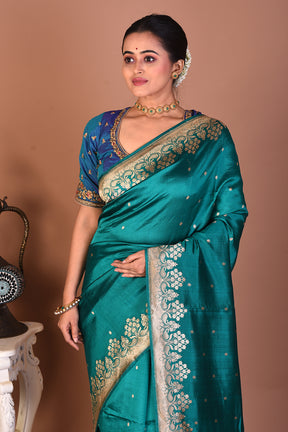 Sea Green Pure Katan Silk Saree - Keya Seth Exclusive