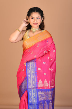 Pink Blended Art Silk Saree with Blouse Piece - Keya Seth Exclusive