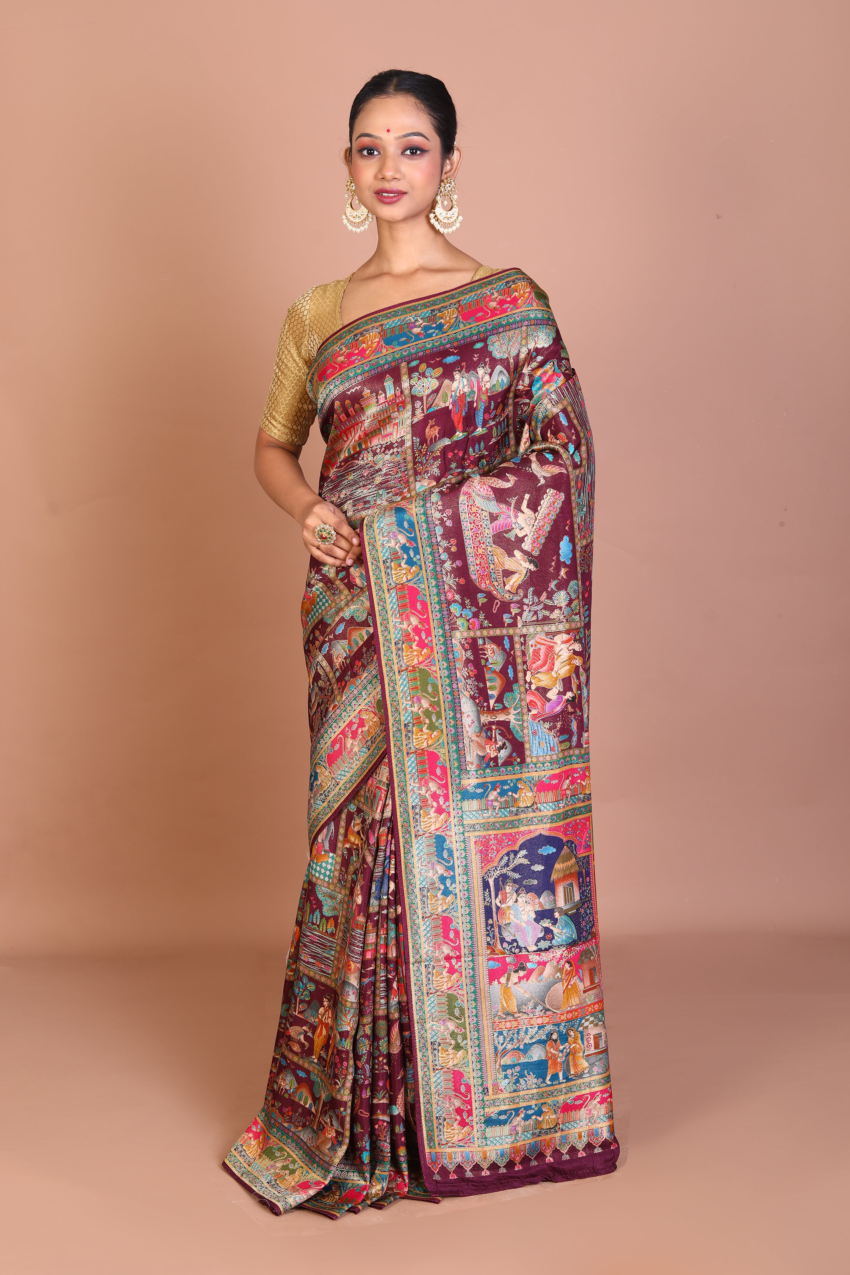 Purple Blended Khaddi Saree - Keya Seth Exclusive