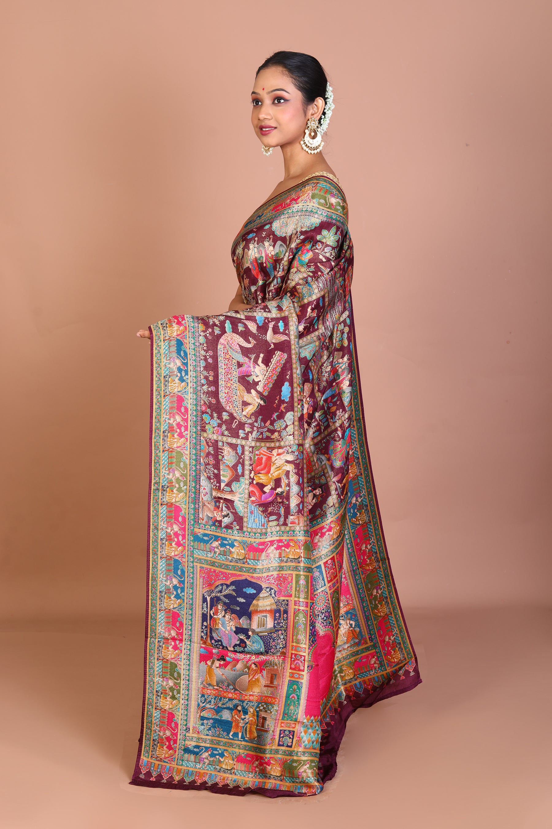 Purple Blended Khaddi Saree - Keya Seth Exclusive