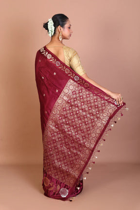 Wine Art Silk Saree - Keya Seth Exclusive