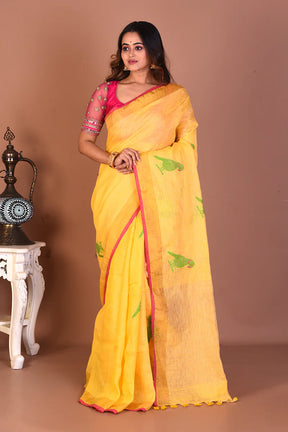 Yellow Soft Blended Handloom Saree - Keya Seth Exclusive