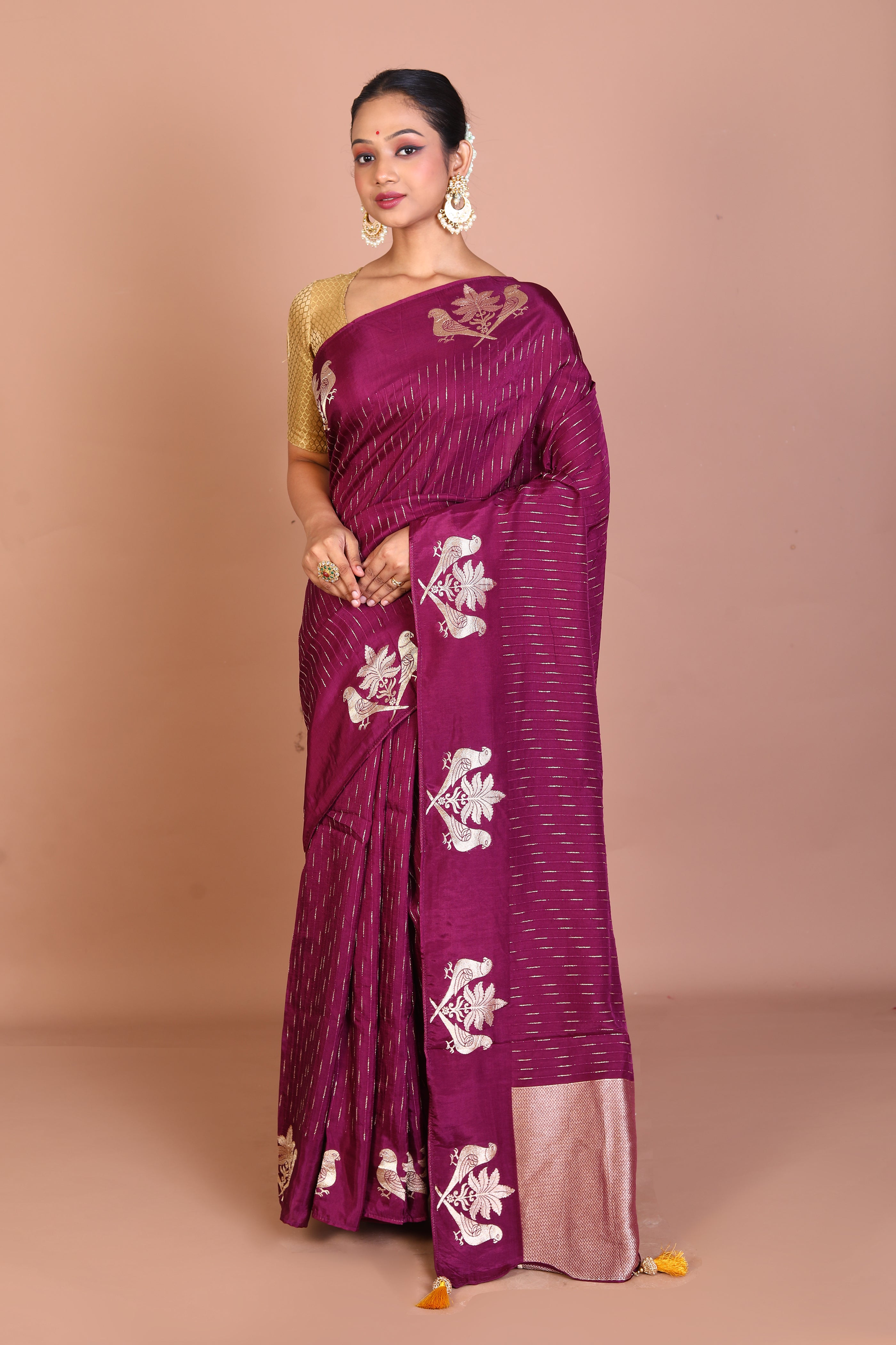 Purple Blended Khaddi Saree - Keya Seth Exclusive
