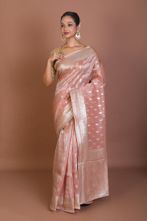 Peach Blended Khaddi Saree - Keya Seth Exclusive