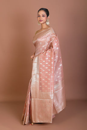 Peach Blended Khaddi Saree - Keya Seth Exclusive