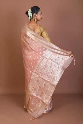 Peach Blended Khaddi Saree - Keya Seth Exclusive