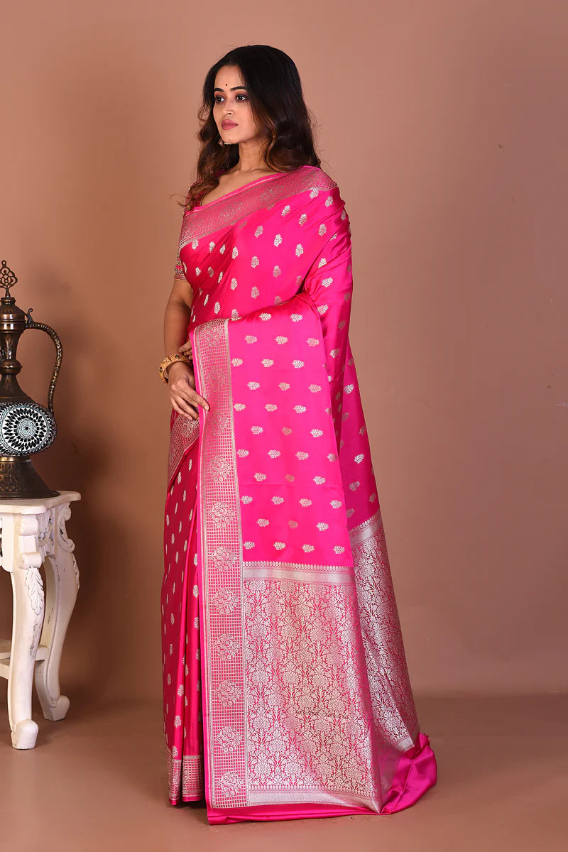 Pink Blended Mashru Silk Saree - Keya Seth Exclusive