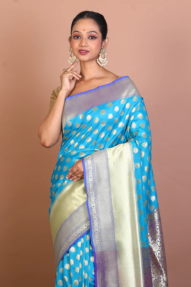 Blue Blended Uppada Silk Saree - Keya Seth Exclusive