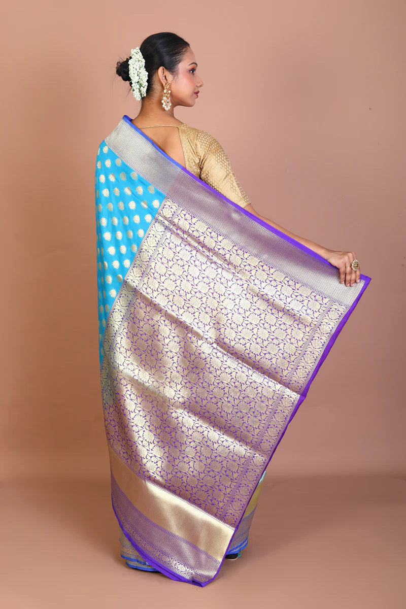 Blue Blended Uppada Silk Saree - Keya Seth Exclusive
