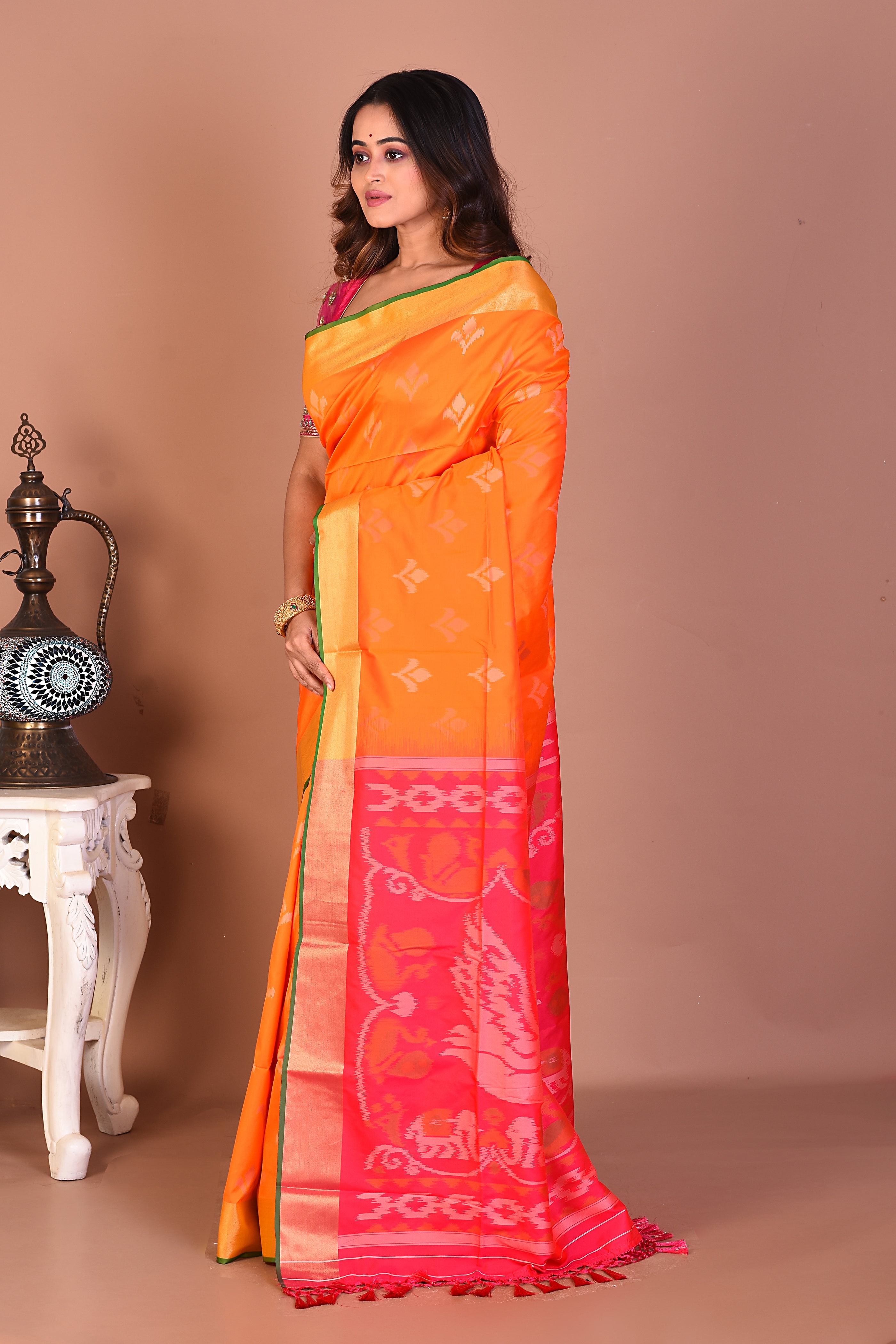 Mustard Blended Bangalore Silk Saree - Keya Seth Exclusive