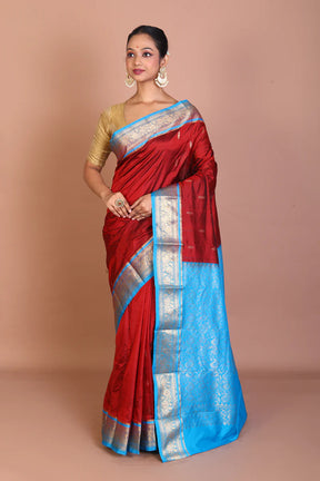Maroon Blended Kanjivaram Saree - Keya Seth Exclusive