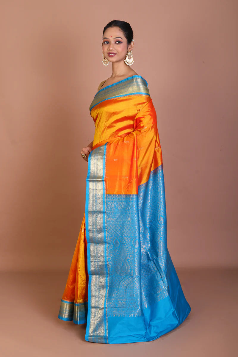 Mustard Blended Kanjivaram Saree - Keya Seth Exclusive