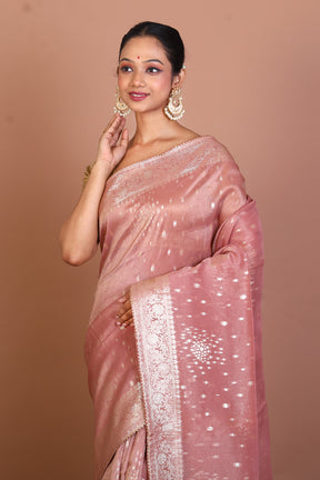 Peach Blended Khaddi Saree - Keya Seth Exclusive