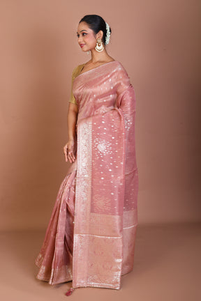 Peach Blended Khaddi Saree - Keya Seth Exclusive