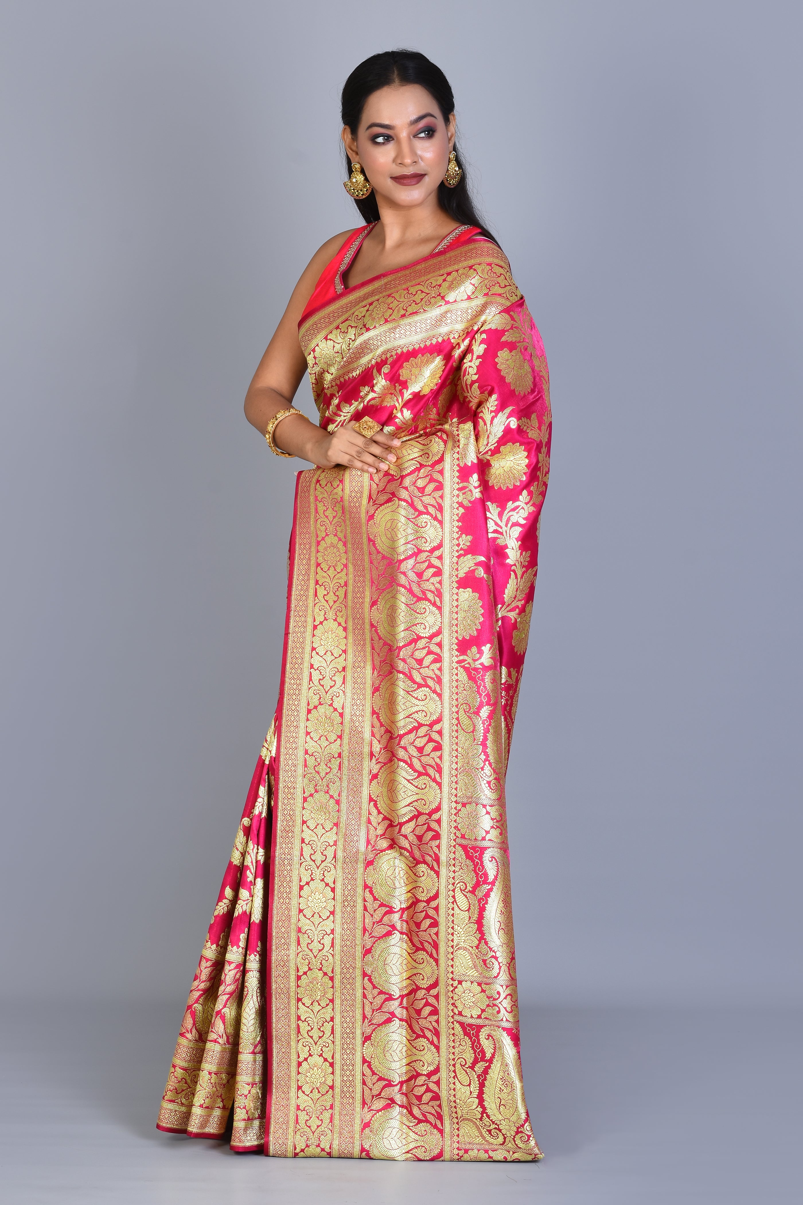 Rani Banarasi Saree with Blouse Piece - Keya Seth Exclusive