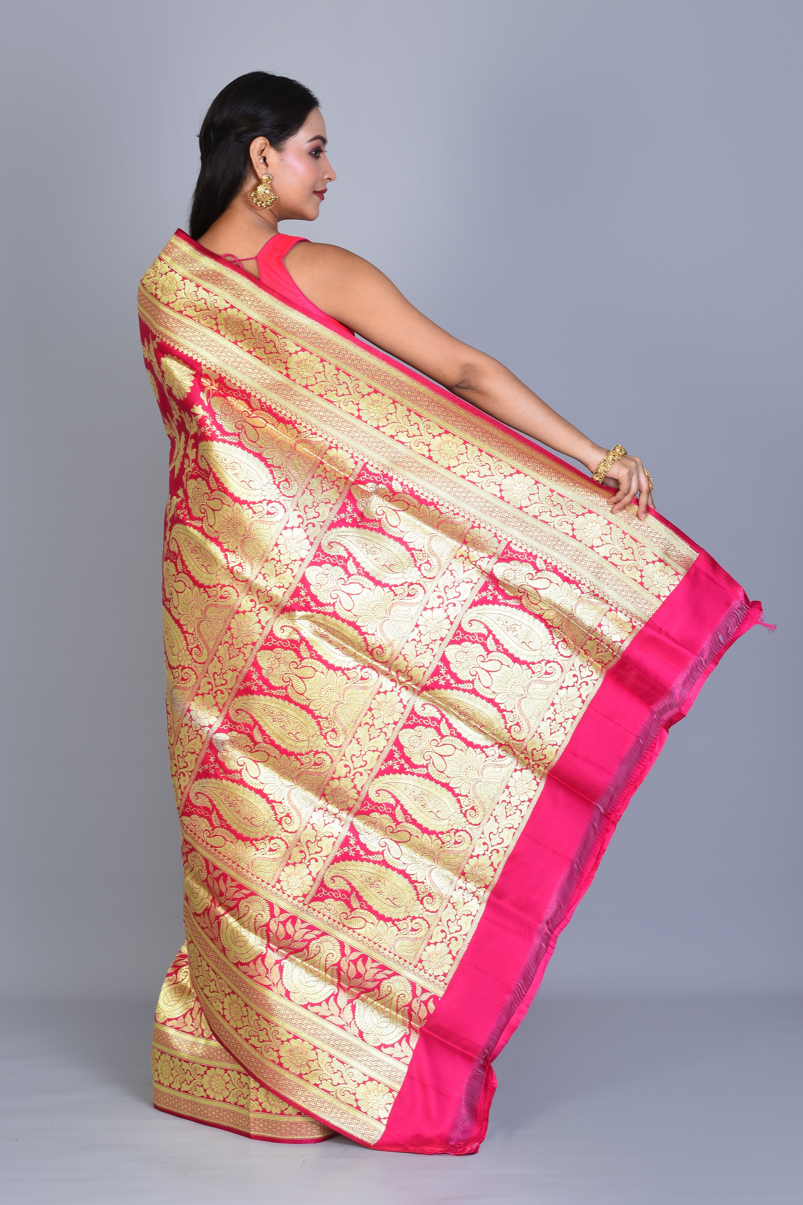 Rani Banarasi Saree with Blouse Piece - Keya Seth Exclusive