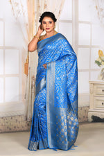 Load image into Gallery viewer, Bright Royal Blue Satin Silk Saree - Keya Seth Exclusive
