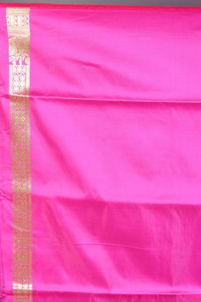 Hot Pink Banarasi Saree with Blouse Piece - Keya Seth Exclusive