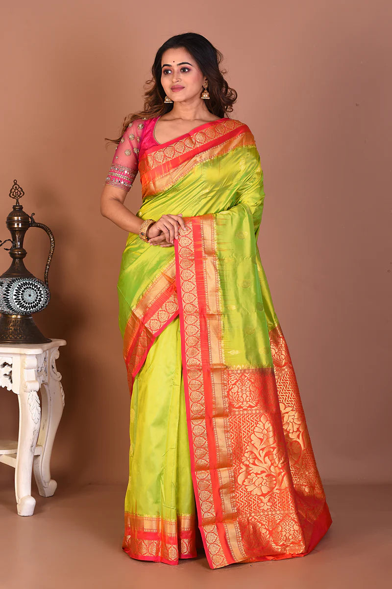 Green Pure Kanjivaram Silk Saree - Keya Seth Exclusive