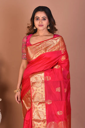 Bright Pink Pure Kanjivaram Silk Saree - Keya Seth Exclusive