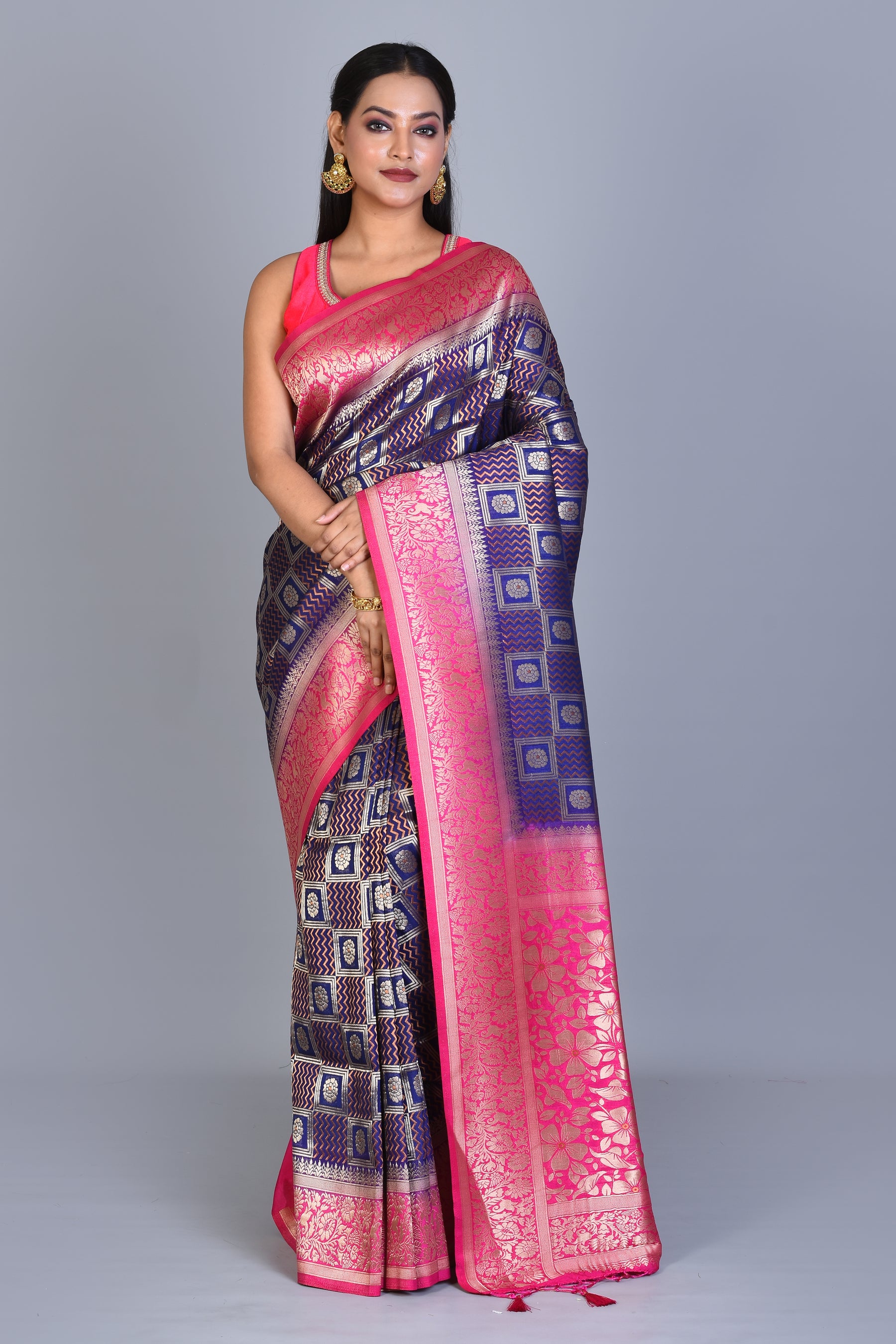 Purple Dupion Silk Saree with Blouse Piece - Keya Seth Exclusive