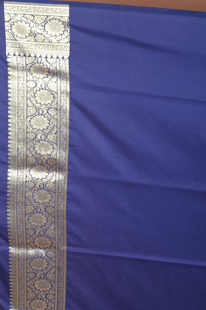 Navy Blue Blended Banarasi Saree - Keya Seth Exclusive