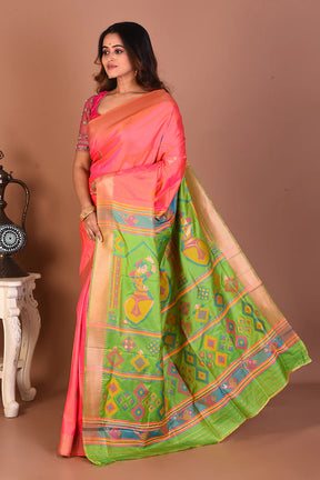 Peach Blended Bangalore Silk Saree - Keya Seth Exclusive