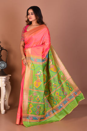 Peach Blended Bangalore Silk Saree - Keya Seth Exclusive