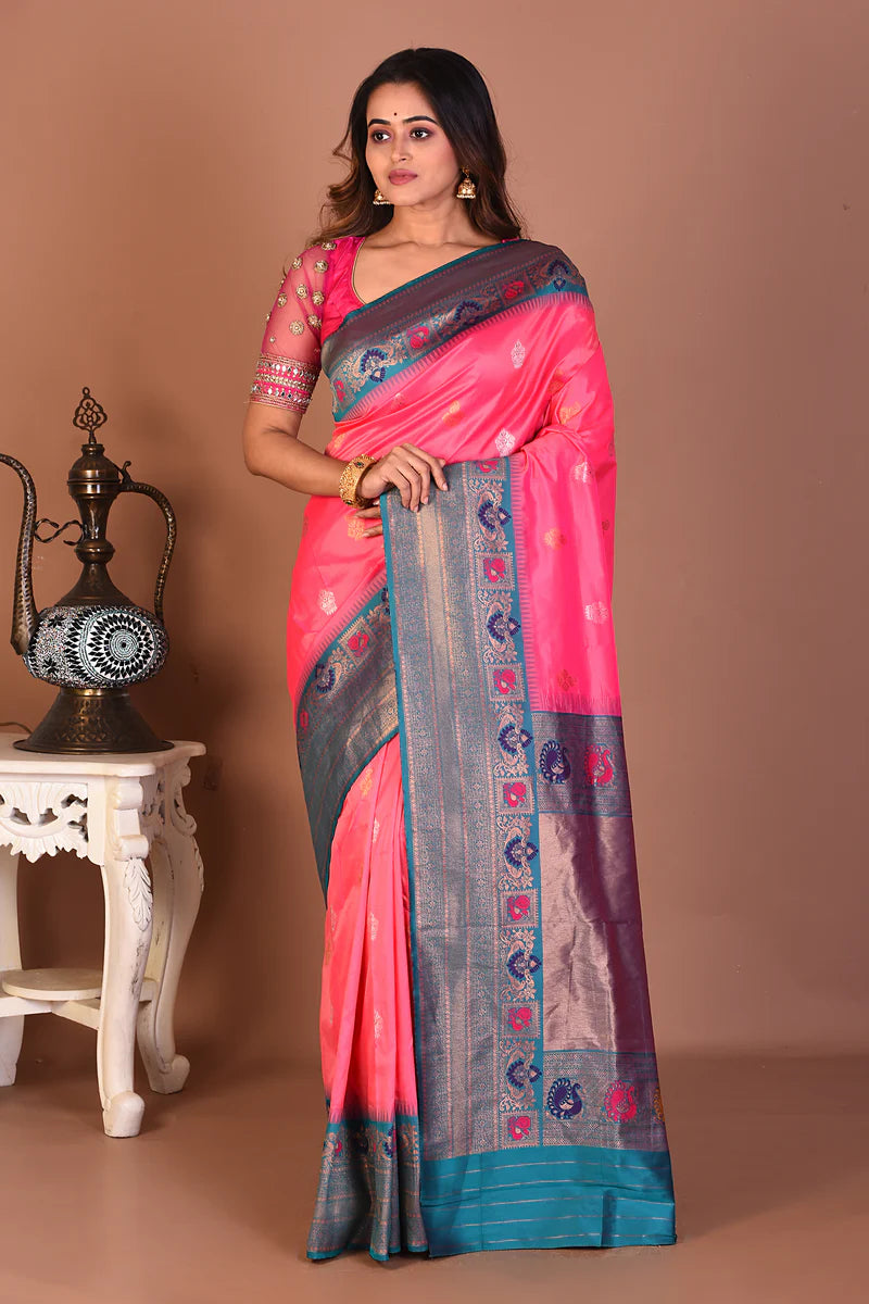 Pink Blended Tissue Saree - Keya Seth Exclusive