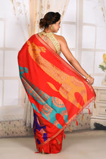 Load image into Gallery viewer, Red Semi silk Saree - Keya Seth Exclusive
