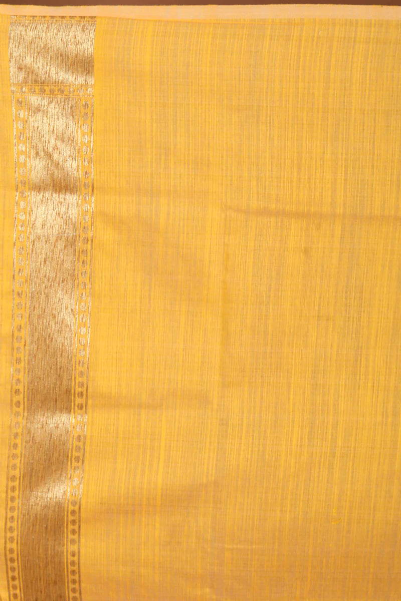 Yellow Blended Tussar Saree - Keya Seth Exclusive