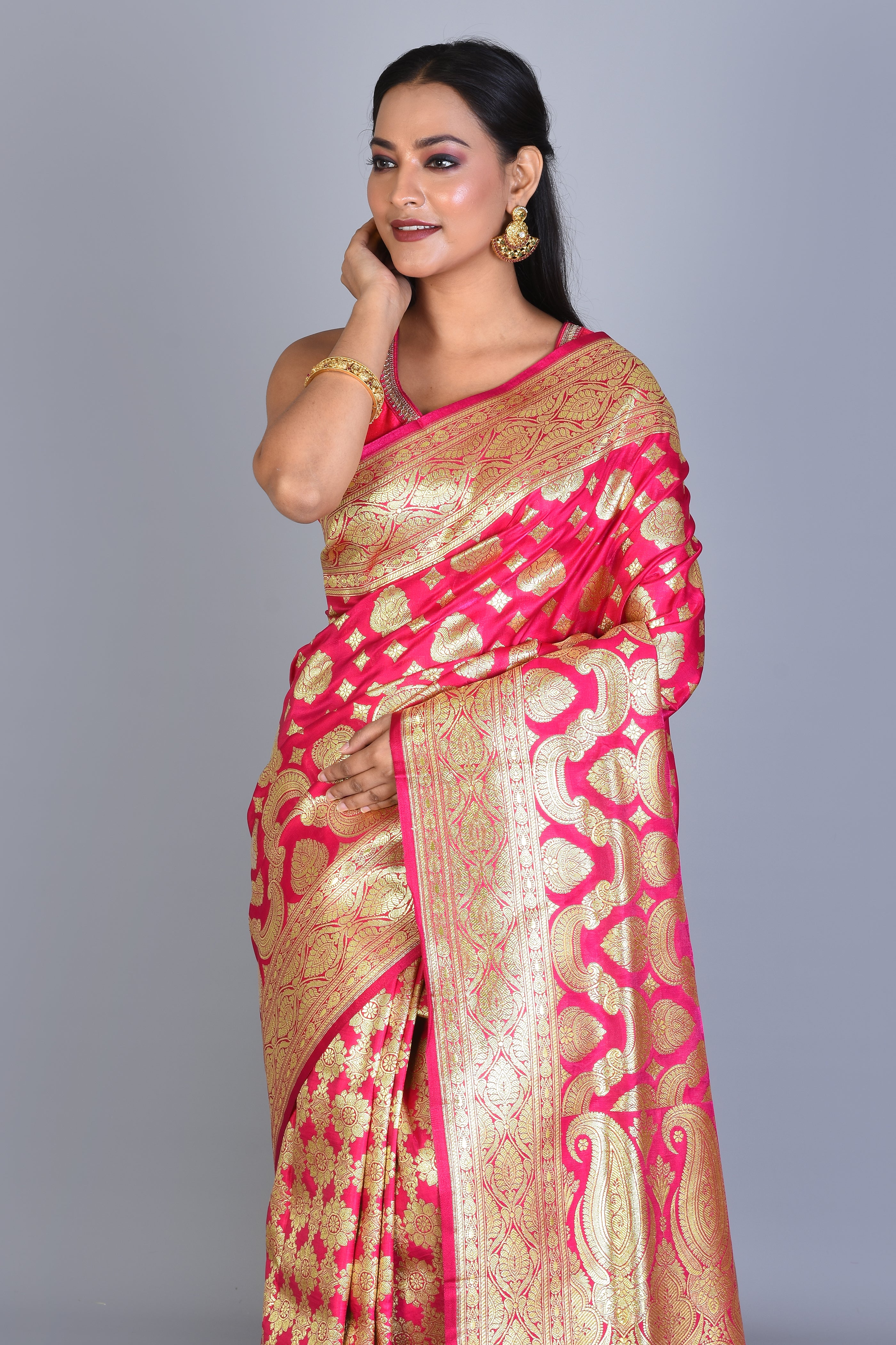 Rani Half & Half Banarasi Saree with Blouse Piece - Keya Seth Exclusive