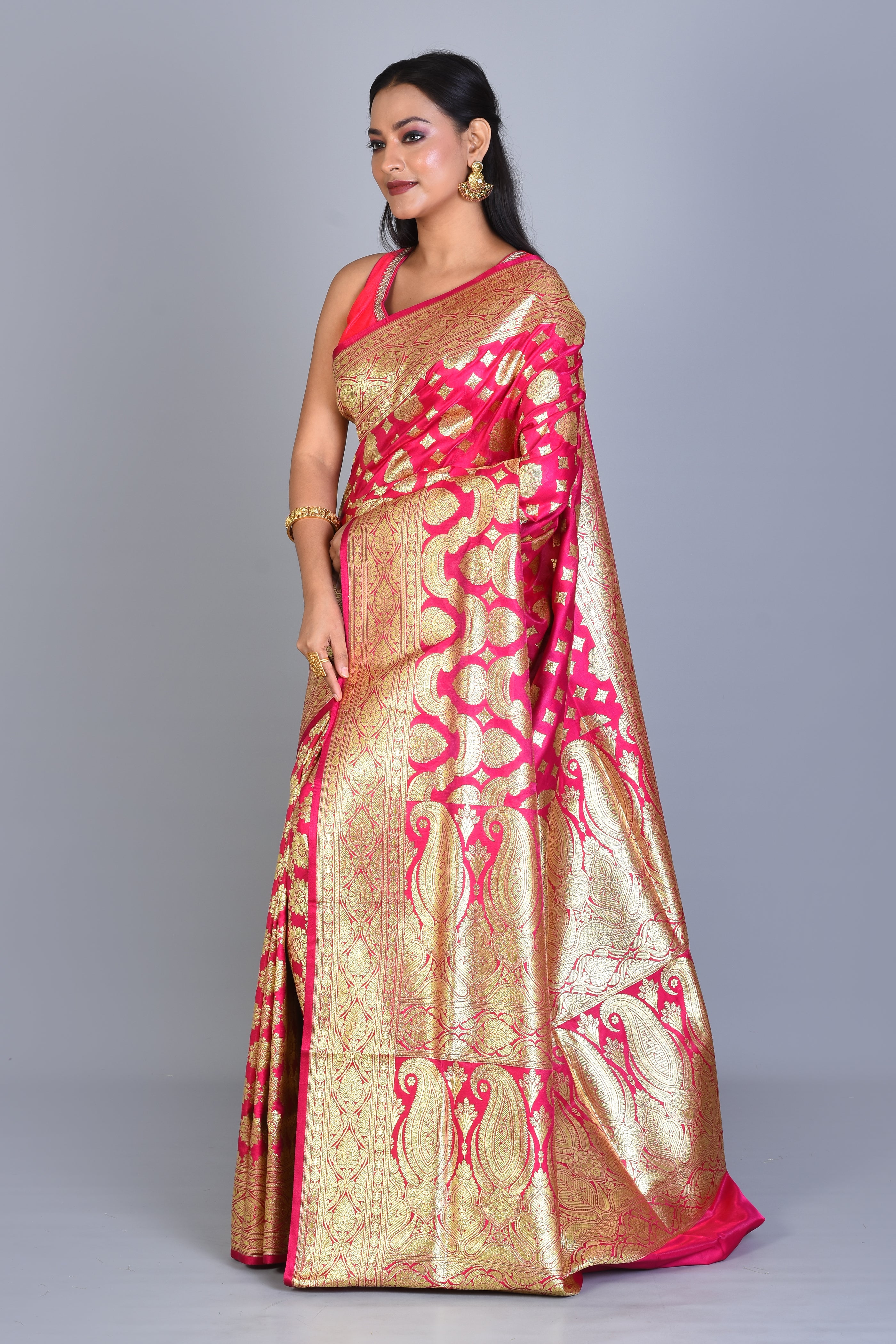 Rani Half & Half Banarasi Saree with Blouse Piece - Keya Seth Exclusive