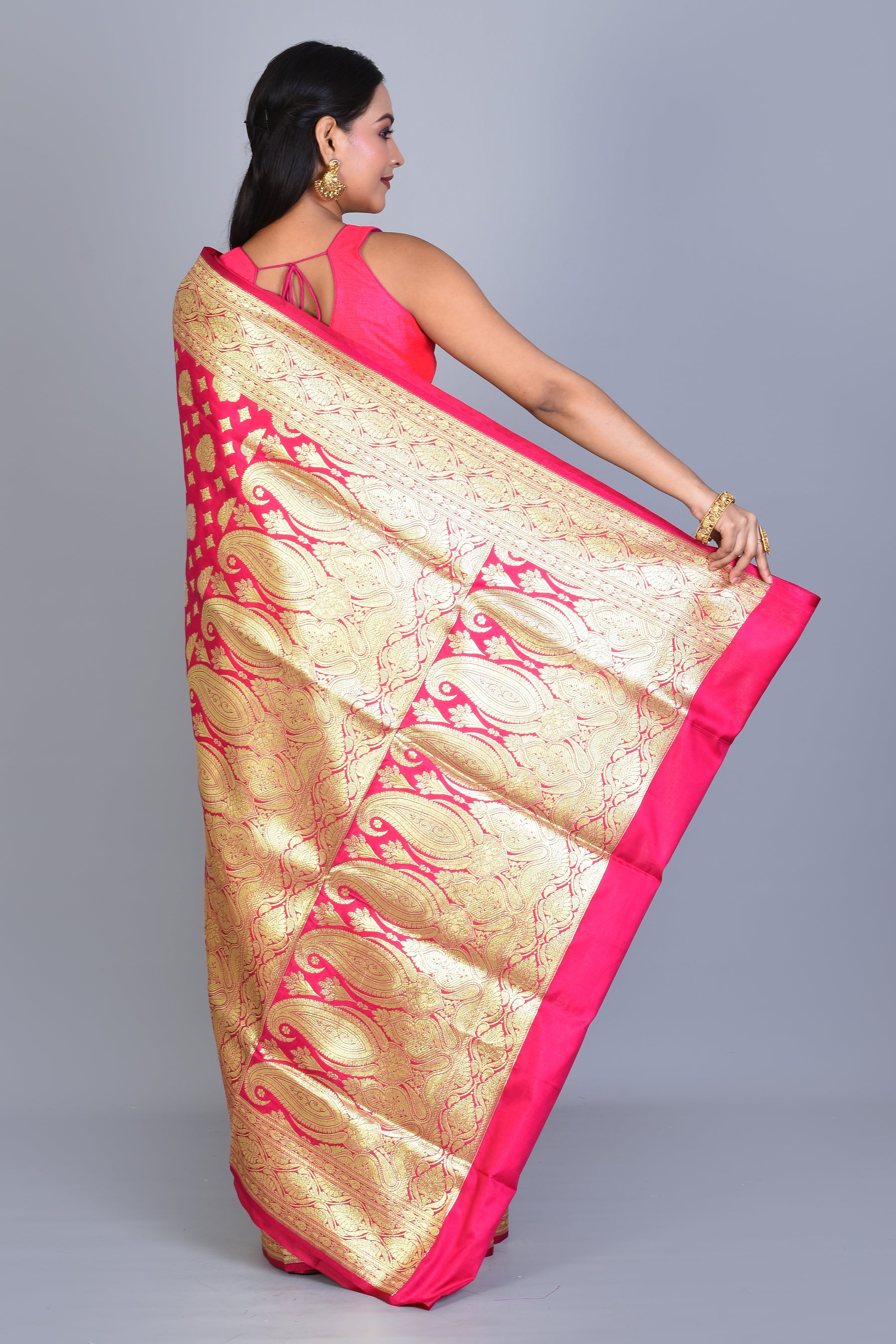 Rani Half & Half Banarasi Saree with Blouse Piece - Keya Seth Exclusive