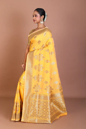 Yellow Blended Tussar Saree - Keya Seth Exclusive