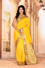 Load image into Gallery viewer, Bright Yellow Semi Silk Saree - Keya Seth Exclusive
