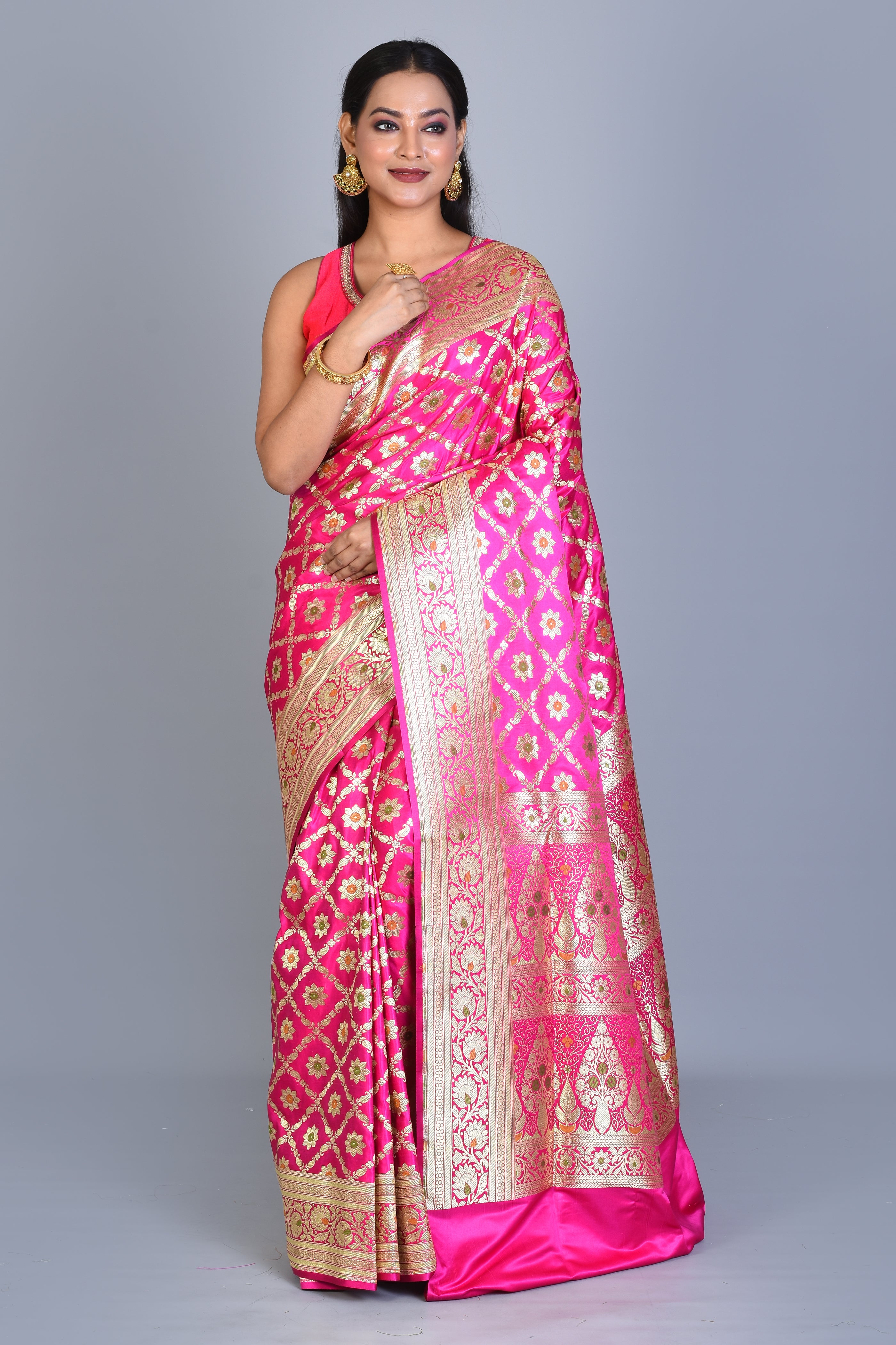 Rani Banarasi Saree with Blouse Piece - Keya Seth Exclusive