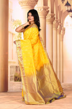 Load image into Gallery viewer, Bright Yellow Semi Silk Saree - Keya Seth Exclusive
