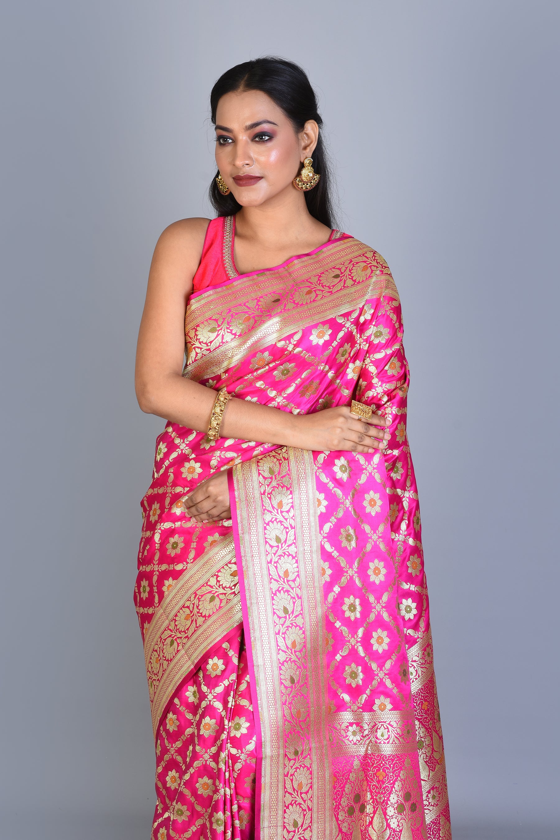 Rani Banarasi Saree with Blouse Piece - Keya Seth Exclusive