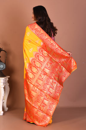 Yellow Blended Baluchari Saree - Keya Seth Exclusive